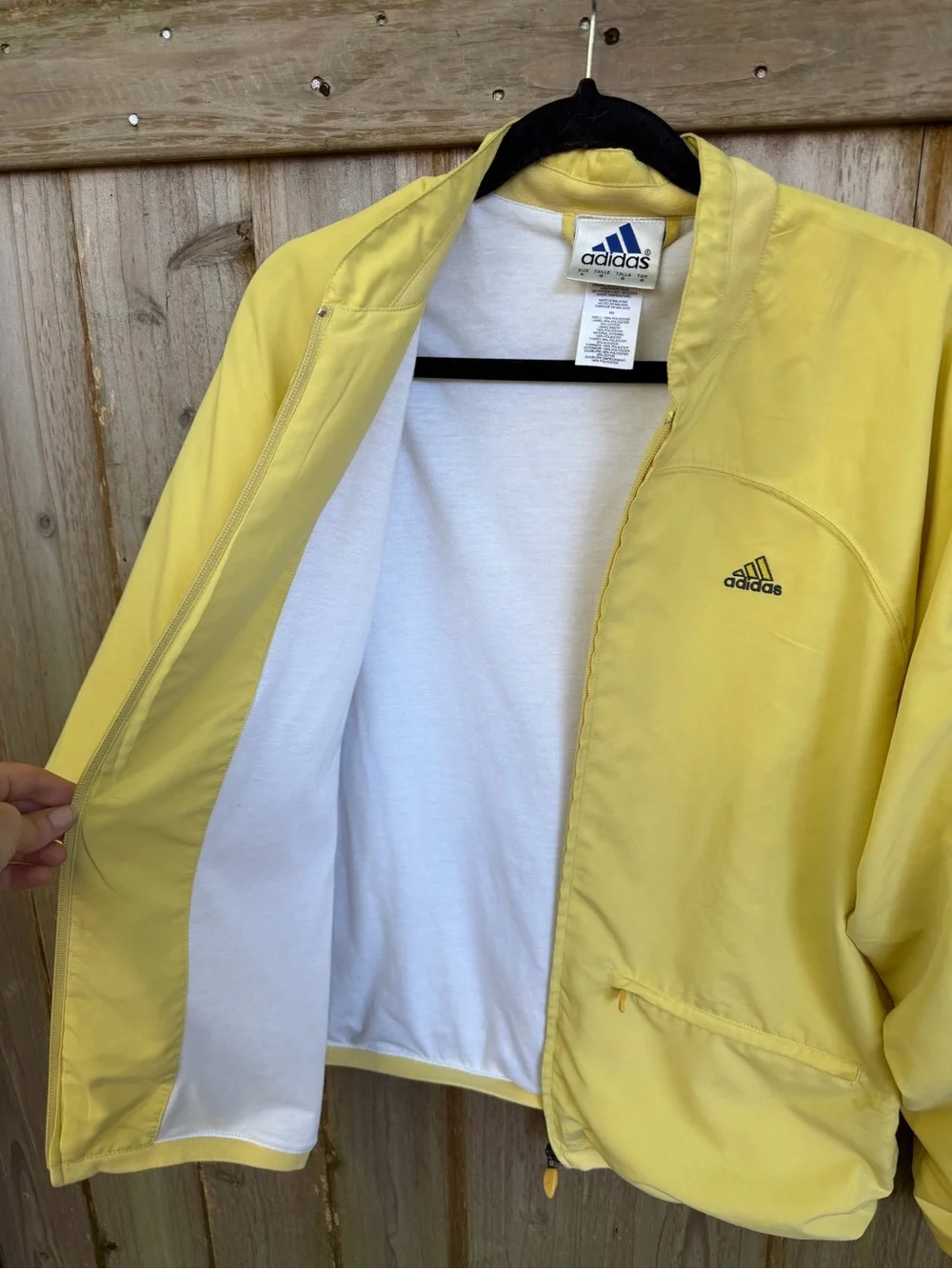 Adidas Vintage Lightweight Yellow Windbreaker Track Jacket Size L